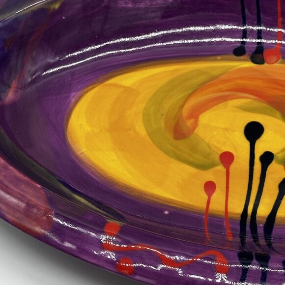 Cooks New Zealand Art Pottery Oval Serving Bowl Vegetables Pasta 17 X 11  Modern - Picture 3 of 11